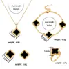 Novo Conjunto Coreano Japonês Flor de Lis com Diamantes Melhores Amigos Moda Estilo Levemente Luxuoso Conjunto de Quatro Peças Venda Quente Transfronteiriça Joias Atacado