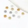 Retenção de Cor Elevada Ouro Real 18K Cravejado de Diamantes Engrenagem Floco de Neve Contas Espaçadoras Pulseira Colar Contas Artesanal DIY Joias C21