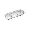 Acero Inoxidable 304 Plato de Sabor Estilo Coreano Plato para Condimentos para Olla Caliente Plato para Salsas de Dos Paneles Dorados Tres Paneles Vajilla Estilo Coreano para Barbacoa