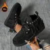Botines de tobillo con flecos para mujer de talla grande transfronterizos, nuevos botines Martin retro de moda estilo europeo y americano para otoño e invierno 2025