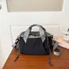 Bolsa pequeña de color contrastante con cordón, sensación holgada, estilo coreano, casual, simple, bandolera, bolso de mano versátil, bolso cruzado