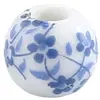 Jingdezhen Pulseira de Contas Cerâmicas com Decalque Acessórios para Roupas Contas Redondas Azuis e Brancas de 6mm Contas Soltas Joias Artesanais DIY