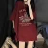 [Algodón puro de 220 g] Nueva camiseta de manga corta de longitud media para el verano 2024 top ins para pareja versátil holgada