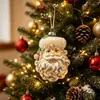 Pingente de Cabeça de Papai Noel em Vitral Ornamento de Natal de Vidro Decoração para Pendurar na Janela de Feriado Artesanato em Vidro