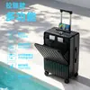 Maleta de mano portátil de 20 pulgadas con apertura frontal y cerradura de combinación, maleta multiusos con asa extensible para estudiantes mujeres, maleta de viaje para hombres