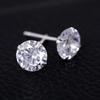 Brincos de Prata S925 com Zircônia de Quatro Garras com Diamantes, Diamantes Coloridos Redondos Quadrados, Brincos Simples para Homens e Mulheres, Fornecedor Transfronteiriço Fabricante