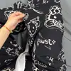 Calça de Pijama de Seda de Algodão para Mulheres, Estilo Fino para Primavera e Verão, Tamanho Grande, Caimento Solto, Calça de Perna Larga de Algodão Artificial, Pode Ser Usada Fora de Casa, Versátil, Cintura Alta, Leve