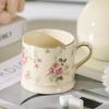 Taza Floral de Lujo Ligero Estilo Europeo Alto Valor de Belleza Vintage Taza de Café para el Hogar Estilo Ins Taza de Cerámica Dorada para Té de la Tarde