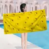 Toalha de praia toalha de banho toalha de microfibra toalha de banho retangular xale de banho atacado de patinho amarelo estampado Amazon transfronteiriço
