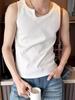 Comercio Exterior Diseño Nicho Transfronterizo Chaleco de Cuello Asimétrico para Hombre Verano 2025 Nuevo Top Blanco Chaleco Básico