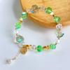 Pulsera de cristal Spring Mori para mujer, encantador colgante irregular, pulsera de cristal súper brillante, estilo festivo, pulsera fresca