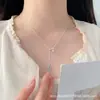 Collar de Mariposa con Perla de Plata de Ley S925 para Mujer, No se Desvanece, Nicho, Simple, Elegante, Gama Alta, Versátil, Cadena para Clavícula, Accesorios