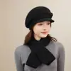 Gorro tejido de punto cálido de nuevo estilo para mujeres de mediana edad y ancianas, otoño e invierno, gorra de pico de pato para mamá, gorro a prueba de frío con forro polar para abuela