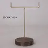 Suporte de Exposição de Joias com Combinação de Madeira e Metal Estilo Retrô Plataforma de Exposição Integrada para Pulseira Brinco Colar Ornamento Vitrine de Loja Cabine de Fotos