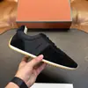 Tênis casuais de cano baixo combinados de camurça e couro genuíno para homens, sapatos esportivos versáteis de sola grossa transfronteiriços LP para o trajeto diário