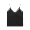Roupas Femininas Europeias e Americanas Transfronteiriças AliExpress INS Estilo Quente Moda Casual Acabamento em Renda Textura de Cetim de Seda Camisola