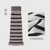 Calentadores de piernas de punto a rayas cálidos de otoño e invierno, diseño de calcetín en capas, calentadores de piernas versátiles y de moda estilo coreano, calcetines de media pantorrilla