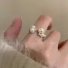 Anillo Abierto Apilado de Perlas Super Hermoso para Mujer, Anillo Decorativo de Lujo Ligero de Gama Alta para Dedo Índice, Anillo de Diseño Exquisito y Único