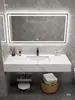 Lavabo de cerámica de piedra sinterizada minimalista moderno lavamanos de baño público lavabo doble lavabo combinación de mueble de baño