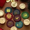 Sello de Cera Exquisito Mini de Cabeza de Cobre de 15 mm para Diarios, Regalo, Navidad, Sello de Cera Pequeño y Lindo