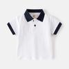 Versión coreana de ropa para niños verano niños camisa POLO camiseta de manga corta para niños abrigo de solapa en contraste marea una generación de cabello