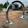 Puerta de Neblina de Agua Escultura de Rociado Circular Paisaje Plaza Grande Iluminada Paisajismo Inteligente Espejo Acero Inoxidable Puerta Atomizadora