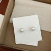 Arete Pequeño Francés de Nácar de Color Coreano con Aguja de Plata 925 para Mujer Versátil Retro Elegante Diario