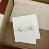 Pendientes de Botón Pequeños Franceses de Plata 925 con Cierre de Mariposa, Perla de Concha de Colores Coreana, para Mujer, Versátiles, Retro, Elegantes, de Uso Diario, de Alta Gama