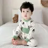 Pijamas para Bebé Ropa Interior Algodón Primavera y Otoño Cintura Alta Protección de Barriga Set Dividido para Recién Nacidos Ropa de Otoño para Bebé Pantalones de Otoño Ropa Básica