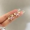 Pendientes de mariposa de cristal verde fresco de verano para mujer, pendientes de aguja de plata S925 con circón dulce y exquisito, pendientes con sentido avanzado