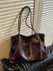 Bolsa grande retrô casual transfronteiriça para mulheres, nova bolsa tote casual para o dia a dia, bolsa de ombro de grande capacidade moderna para o trabalho