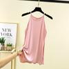 Camisole Feminina Fina de Modal para Primavera e Verão com Fenda Camisa Base Elegante Cor Sólida Slim-fit Top de Gola