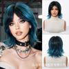 Peluca de Cola de Lobo de Alta Calidad Estilo Japonés para Cosplay Cobertura Completa de Cabeza Unisex Moderna Mullet Corto Pelucas de Cabello Sintético
