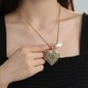 Collares con colgantes de amor literario de venta caliente transfronteriza europea y americana que se pueden abrir para poner fotos, collares nicho al por mayor para damas, collares de corazón de durazno