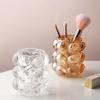 Arte de Uñas Cristal Transparente Soporte para Bolígrafos Escritorio Simple Soporte para Almacenamiento de Lápices de Cejas Estilo ins Barril para Brochas de Maquillaje de Lunares con Cuentas Redondas