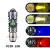 Faro de Motocicleta Modificado Transfronterizo P15D 8-80V Foco con Lente Blanco y Amarillo Luz Lejana y Cercana Integrada Rojo y Azul