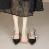 899 Fuxing Sandalias de Tacón Alto de Punta Fina para Mujer, Colección Primavera/Verano 2025, Nuevo Estilo Chino Nacional, Vestido Cheongsam, Espalda Descubierta