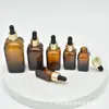 Frasco de Vidro para Óleos Essenciais Yb 10ml-100ml Quadrado Marrom Frasco com Conta-gotas Dispenser Estoque Pronto