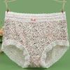 Modal Pequeno Floral Feminino Roupa Interior Cintura Média-alta Quadril Macio Amigo da Pele Confortável Alto Elástico Respirável Triângulo Shorts Femininos