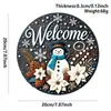 Pingente de Boneco de Neve de Madeira de Natal Transfronteiriço Artesanato Pendurado Decoração de Atmosfera de Natal Placa Redonda Placa de Porta