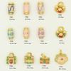 Cuentas de cubo de esmalte dorado y arena de larga duración, cuentas de circón, accesorios para collar y pulsera de bricolaje, accesorios colgantes con candado de longevidad
