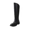 Botas Altas de Moda Estilo Británico 5cm Frescas Otoño/Invierno 2026 Nuevas Punta Redonda Tacón Grueso Hasta la Rodilla Botas de Caballero Botas Largas