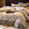 Juego de cuatro piezas de algodón simple engrosado ecológico lijado otoño e invierno algodón 100 sábana funda de edredón ropa de cama cálida 3 piezas