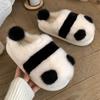 Pantuflas de Algodón para Mujer Invierno Dibujos Animados Lindo Panda Relleno Baotou Calientes para Casa Interior Confinamiento Zapatos de Suela Suave