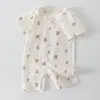Ropa Nueva de Verano para Bebés, Abrigos para Bebés, Mono de Manga Corta Clase A, Mameluco Ligero y Transpirable para Exteriores