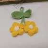 Colgante de Flor de Ganchillo, Flor Pequeña de Cinco Pétalos Tejida a Mano DIY para Ropa, Bolsas, Llaveros