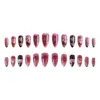 Wm-243 Uñas Postizas Letra Dulce Almendra Lindas Dibujos Animados Cereza Día de San Valentín 24 Piezas Uñas Portátiles Venta al por Mayor