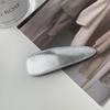 Horquilla para el cabello de cuero dulce y fresco plateado estilo japonés y coreano, minimalista, de color puro, que combina con todo, de alta gama, clip BB, horquilla lateral moderna, accesorios para el cabello para mujeres