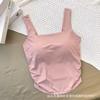 Chaleco de seda de hielo plisado con hombros anchos para mujer, ropa exterior, interior entallada, adelgazante, top Spice Girl, copa de una pieza, ropa interior sin marcas, sexy