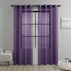 Cortinas de poliéster perforadas de color liso transfronterizas, cortinas visillo opacas para sala de estar y balcón, decoración del hogar, cortina de puerta translúcida, delgada